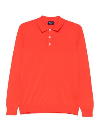 Drumohr Long sleeve logo polo