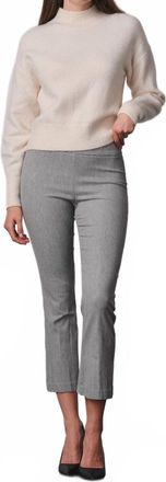 Avenue Montaigne Womens Leo Trend Pants In Light Gray/navy Plaid