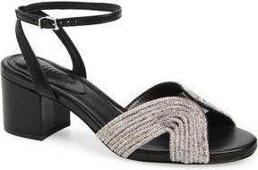 Schutz Hattie Ankle Strap Sandal in Cristal/Transparente/Black at Nordstrom Rack, Size 7.5