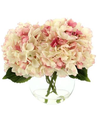 Creative Displays Inc. Pink Hydrangea Floral Arrangement In Clear Glass Vase