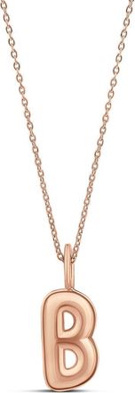 SHYMI Bubble Letter Initial Charm Necklace in Rose at Nordstrom