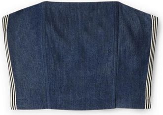 Motivi Denim-effect bustier top met zijbanden - Dames - Tops zonder mouwen - Blauw - S - Denim - Tops