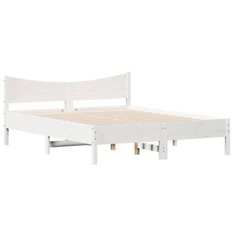 Berkfield Home Beautiful Bed Frame without Mattress White 160x200 cm Solid Wood Pine