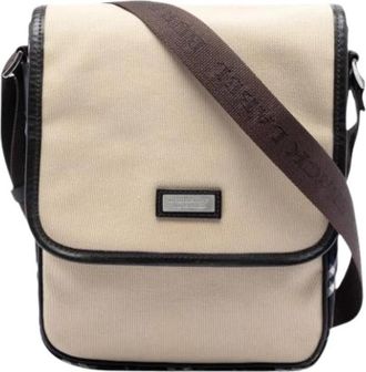 Burberry Pre-owned Canvas Crossbody Tas - Dames - Vintage Schoudertas - Beige - ONE Size - Leer - Vintage