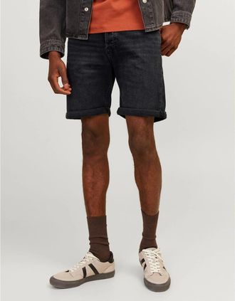 Jack & Jones Jack & Jones Mens Denim Bermuda Shorts with Banded Hem - Black - Size: 32/30/31