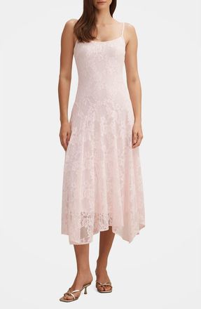 Ever New Victoria Lace Midi Dress in Soft Rose at Nordstrom, Size 10