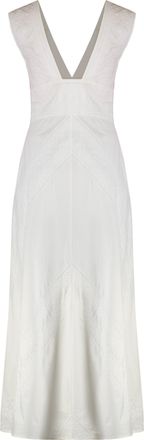 Kristina Ti Womens Cotton Dress With Lace Details White