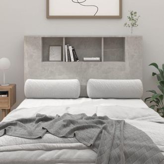 vidaXL Testiera con Scomparti Grigio Cemento 120x18,5x102,5 cm - Vidaxl