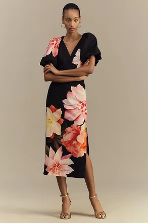 パーティードレス BHLDN Callie Sleeveless Ruched Printed Charmeuse Midi Dress BHLDN Callie Sleeveless Ruched Printed Charmeuse Midi Dress