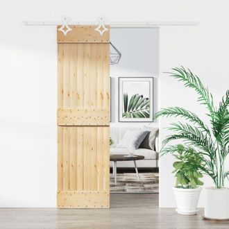 vidaXL Vidaxl - Porta Scorrevole con Set Hardware 70x210 cm Legno Massello Pino