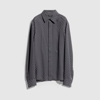 Gucci GG Silk Jacquard Shirt, Grey