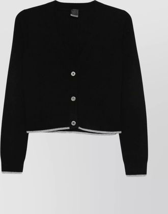 Pinko v-neck long sleeve knitwear trim