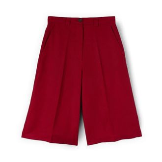 Motivi Linnen lyocell mix bermuda shorts - Dames - Korte Broeken - Rood - XS - Linnen - Korte Broeken