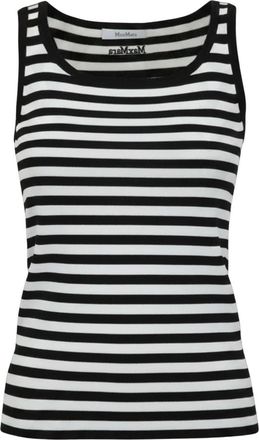 Max Mara Maglia Cippo - Dames - Tops zonder mouwen - Zwart - S - Leer - Tops