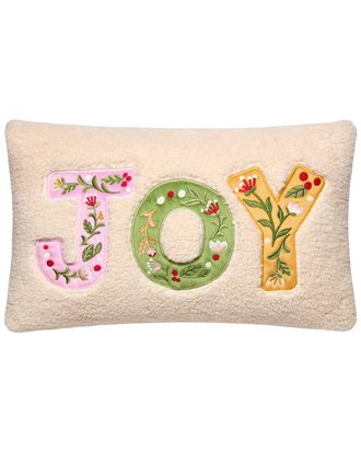 Peking Handicraft Joy Applique Embroidered Pillow
