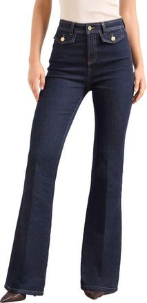 Lipsy Glam Flare Jeans in Blue at Nordstrom, Size 2 Us