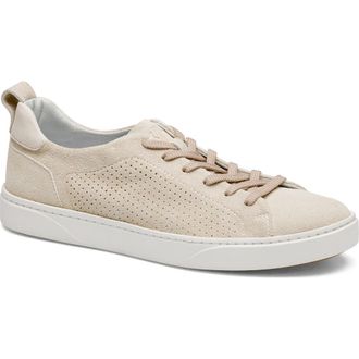 Johnston & Murphy Ollie Low Top Sneaker in Bone Washable Suede at Nordstrom, Size 11.5
