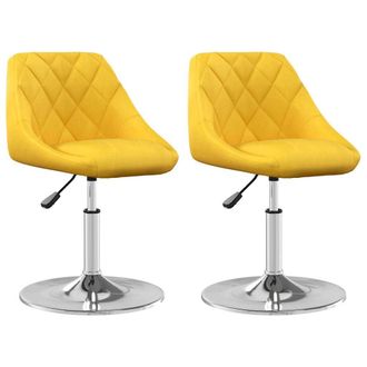 vidaXL Sillas De Comedor Giratorias 2 Uds Terciopelo Amarillo Mostaza Vidaxl