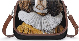 Generic Personalised Springer Spaniel Dog Womens Crossbody Bag Fashion Shoulder Handbags Message Tote Bag with Adjustable Strap