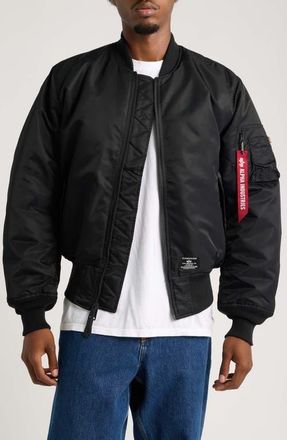 Alpha Industries MA-1 Heritage Flight Bomber Jacket in Black at Nordstrom, Size Xx-Large