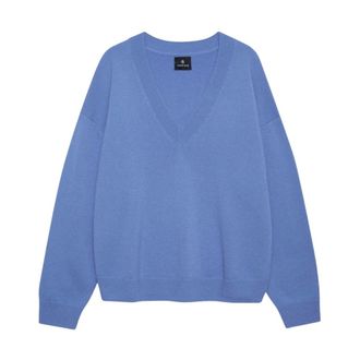 Anine Bing V-neck Knitwear, female, Blue, Size: XS Lee Sweater