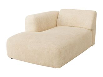Vente-Unique Chaise Longue Fissa Sinistra Con Bracciolo In Tessuto Beige Di Maison C&eacute;phy Pogni