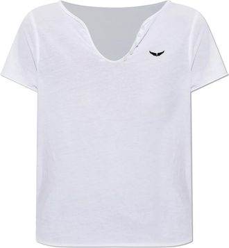 Zadig&Voltaire Tops, Dames, Wit, M, Katoen, Bedruikt T-shirt