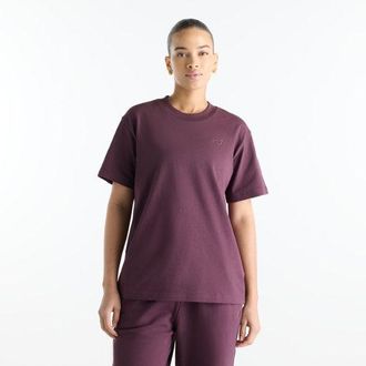 New Balance Donna Athletics Jersey T-Shirt in Marrone, Jersey di Cotone, Taglia 2XL