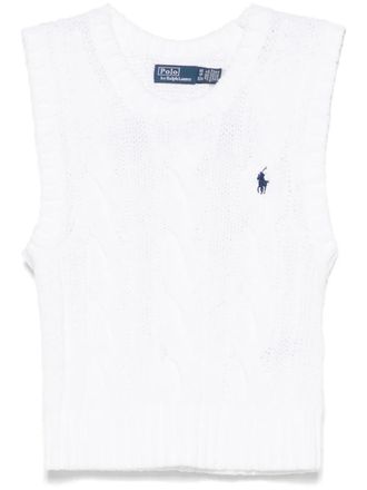Polo Ralph Lauren cable-knit vest - women - Cotton - L - White