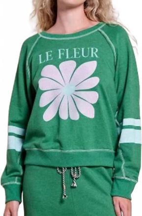 Sundry Raglan Sweatshirt Le Fleur Green Garden