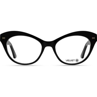 Velvet Eyewear Minnie 54mm Cat Eye Optical Glasses in Black at Nordstrom