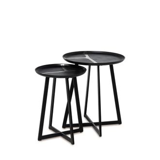 Koketto Home Juego 2 mesas centro metalicas en negro