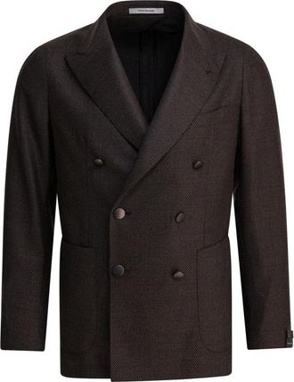 Tagliatore Herenkleding Jas Bruin Aw 25 - Heren - Blazers - Bruin - XL - Wol - Jassen