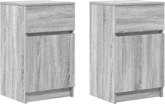 vidaXL Vidaxl - Bedside Cabinets 2 pcs Grey Sonoma 39x35x65 cm Engineered Wood