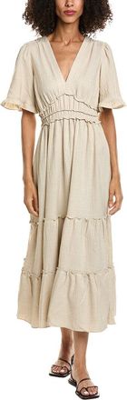 Max Studio V-Neck Tiered Empire Waist Maxi Dress