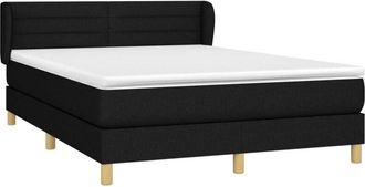 vidaXL Cama Box Spring Con Colch&oacute;n Tela Negro 140x200 Cm Vidaxl