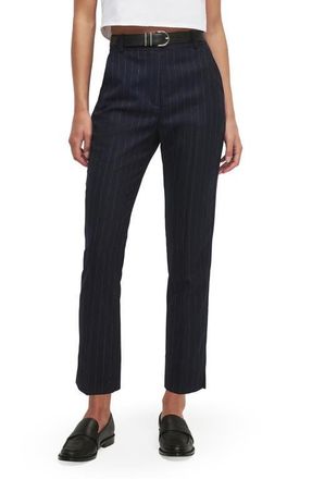 Favorite Daughter The Favorite Pinstripe Cigarette Ankle Pants in Navy Pinstripe at Nordstrom, Size 12