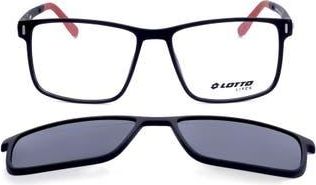 Lotto 55mm Rectangular Optical Glasses in Matt Black Red at Nordstrom