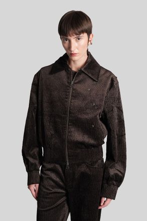 CHRISTOPHER ESBER Bomber Jacket In Brown Cotton