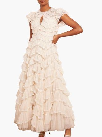 Needle & Thread Libby Lace Gown in Cream at Nordstrom, Size 10