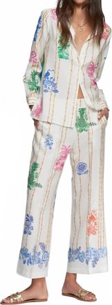 Vilagallo Bambu Lucia Pant In White Multi