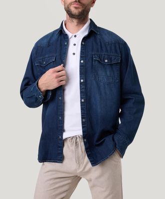 Pioneer Authentic Jeans Jeanshemd, Damen, Gr. XL, N-Gr, indigo washed, Denim/Jeans, Obermaterial: 100% Baumwolle, PIONEER AUTHENTIC JEANS, unifarben, bequem h&uuml;ftbedeckend, 1-