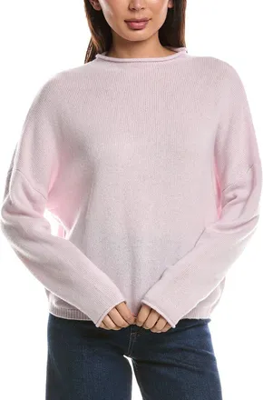 Fort&eacute; Cashmere Slouchy Roll Trim Cashmere Pullover