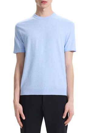 Theory Sarior Short Sleeve Sweater in Skylight Melange at Nordstrom, Size X-Small