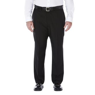Haggar mensHD00218Eclo Stria Expandable-Waist Plain-Front Dress Pant Dress Pants - Black - 40W x 31L