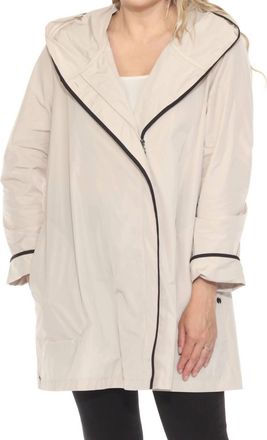 Joseph Ribkoff Hooded Lightweight Coat In Moonstone/black