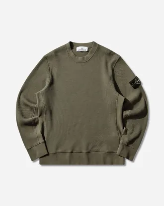 Stone Island Men s Waffle Knit Sweater Military Green