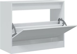 vidaXL Zapatero de madera de ingeniería blanco 80x34x63 cm Vidaxl