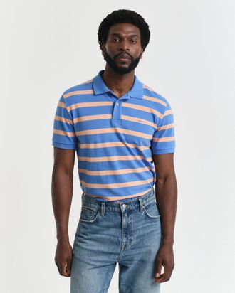 GANT Men Striped Polo Shirt (4XL) PERFECT BLUE
