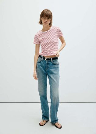 Mango Maglietta righe logo rosso - Donna - XS - MANGO